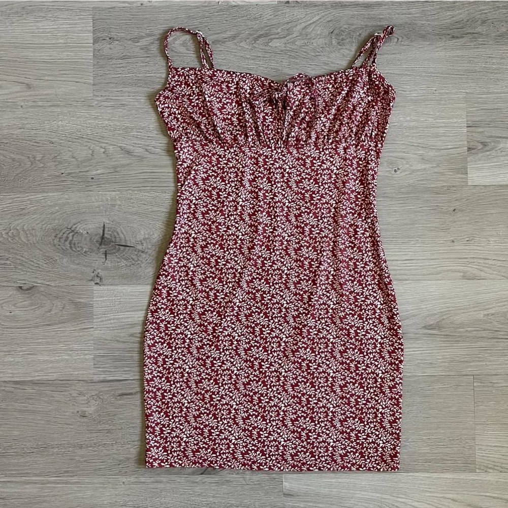 Floral Red Dress